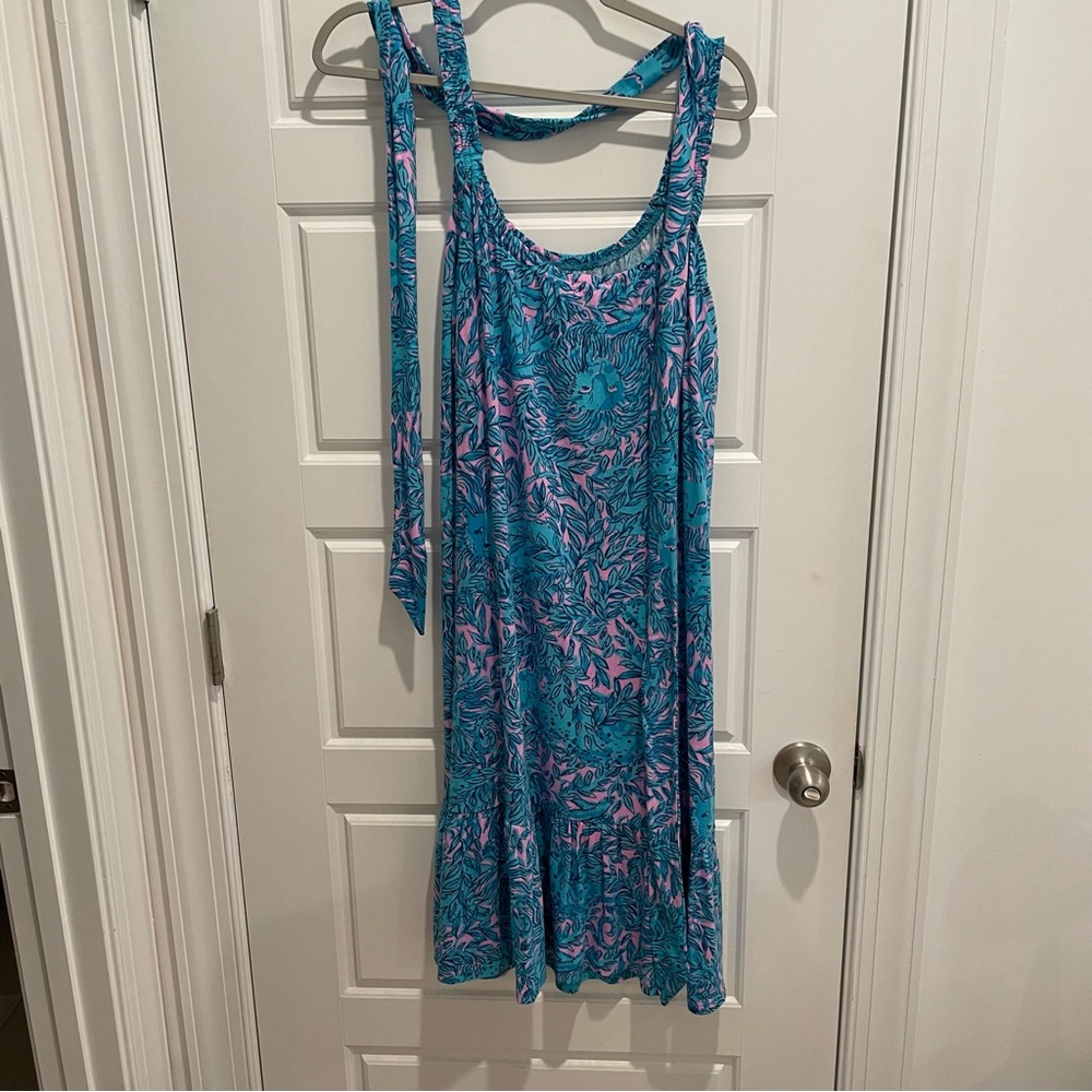 Lilly Pulitzer Collins Tank Dress Bermuda Blue You Glow Girl